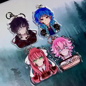 4 ops Visual Novel Characters Red Hot Stamp Acrylic Keychains