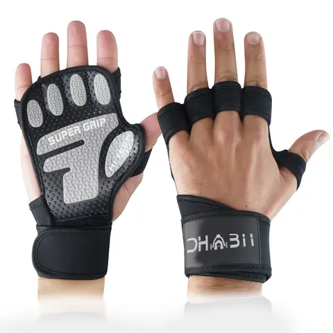 DHABII Unisex Adults' Lifting Sports Gloves - Ventilated Neoprene Athletic Accessory, Built-in Wrist Wrap Support, Anti-Slip Super Rubber, Impact-Cushioning Palm Padding, All Seasons Fitness Exercise Accessories for Bodybuilding