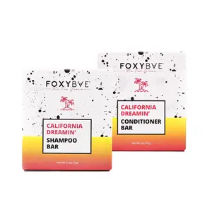FoxyBae Cali Dreamin’ Shampoo & Conditioner Bar Duo – Moisturizing, Vegan, Plastic-Free, Sulfate-Free Haircare for Dry or Color-Treated Hair – Travel-Friendly Eco Bars