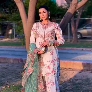 Heavy Printed Modal Silk Farshi Salwar Suit With Dupatta Large 40-42 Elegant Floral Design for Women