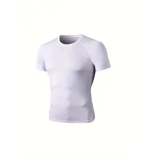 Quick-drying Men's Comfy Sports Compression T-shirt, Highly Stretch Summer Outdoor Fitness Clothing