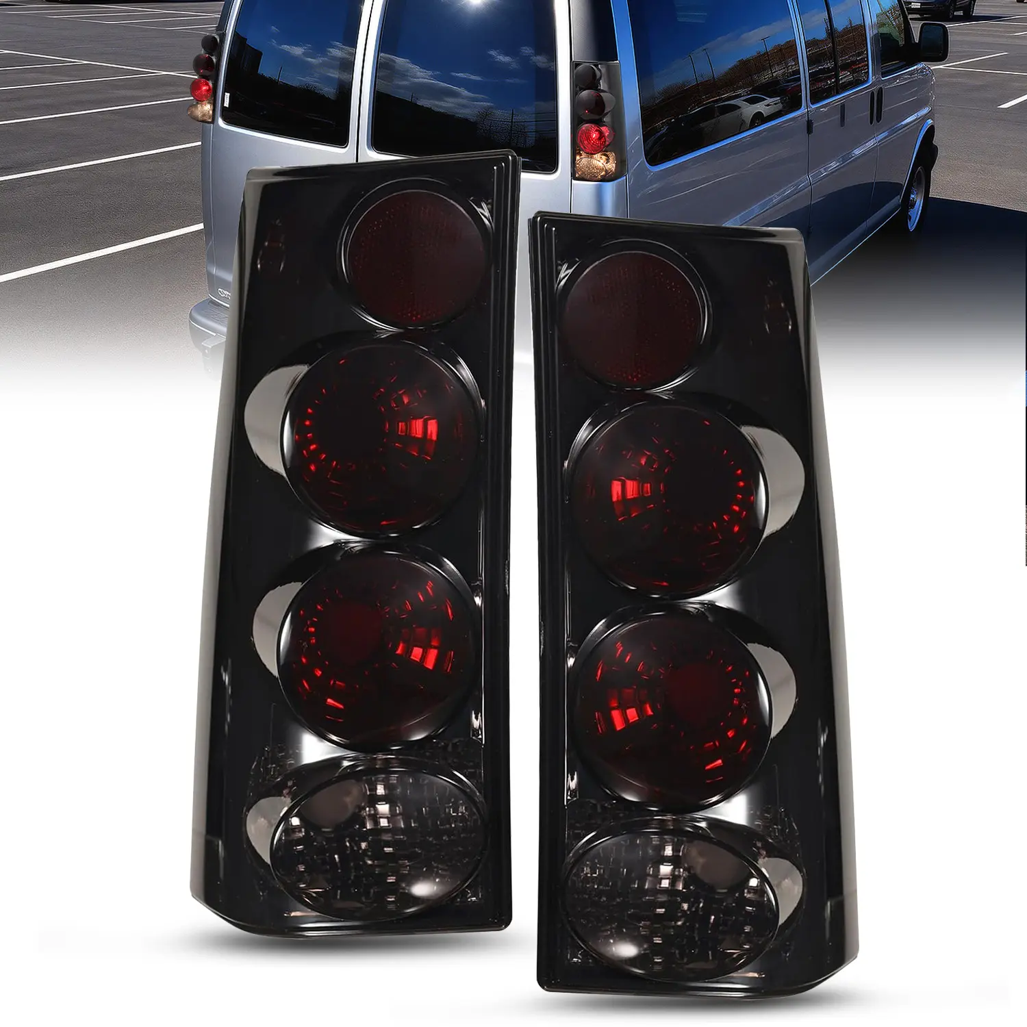 Nilight Taillight Assembly Compatible with 2003 2004 2005 2006 2007 2008 2009 2010 2011 2012 2013 2014 Chevy Express GMC Savana 1500 2003-2023 Chevrolet Express GMC Savana 2500 3500 Rear Tail Light