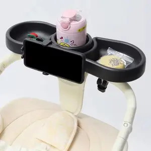 1pcs baby stroller tray, equipped with phone holder, cup holder, baby eating tray, toy storage, a multifunctional practical stroller accessory suitable for outdoor travel, Infant Essentials