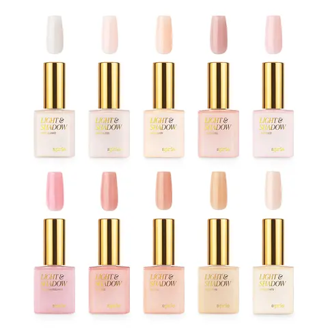 APRÉS Nail Light & Shadow Sheer Gel Polish, Spring Collection, Pink & Peach Nude Tones, HEMA-Free, Vegan, Buildable Sheer Color, 30s LED Cure