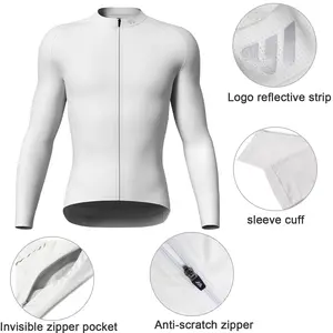Wulibike Men's Cycling Jersey Short Sleeve Full Zipper with 4 Pockets Breathable Quick Dry Sun Protection Reflective Strips Anti-slip Strips
