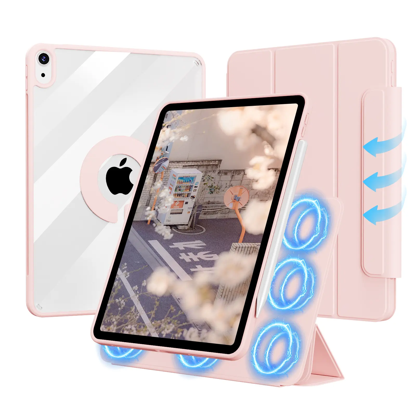 Case for iPad (A16) 11th/10th Gen 2025/2022 (11″/10.9″),iPad 9th/8th/7th Gen 10.2″,Case for iPad Air 11″ (M4/M3/M2),iPad Air 5th/4th Gen 10.9″,Magnetic Detachable Shockproof Cover with Trifold Stand,Hard Clear PC Back,Auto Wake/Sleep