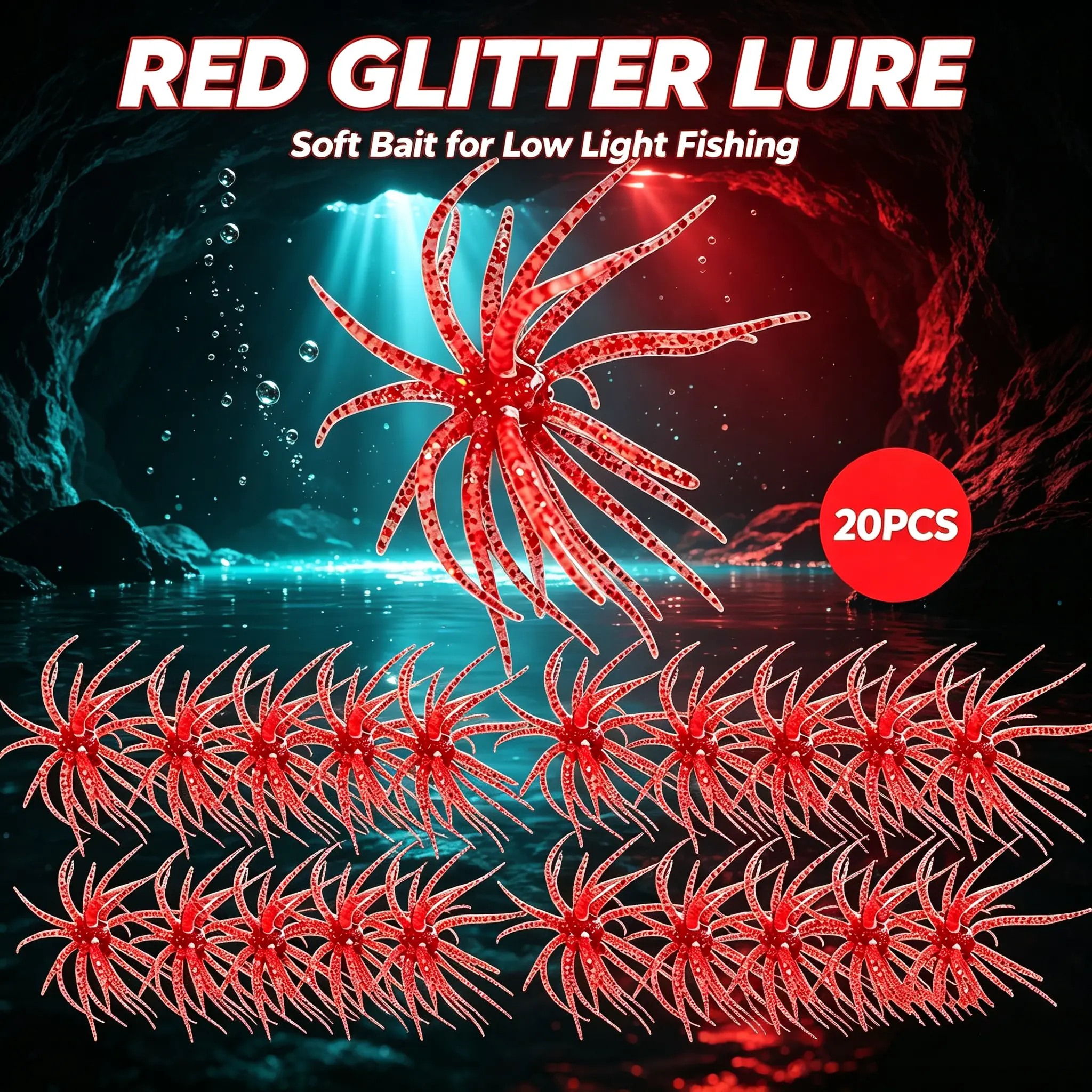 20PCS Floating Artificial Fishing Lures, Realistic Sea Urchin Bait, Durable Soft Freshwater Bass Lures with Lifelike Details