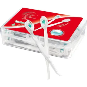 Mini Disposable Toothbrushes with and Toothpick, Tongue Cleaners, Reduce Bad Breath, Tongue Scraper, Prepasted Toothbrush, Pick for Work or Travel (Mint, 20pcs)