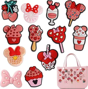Beach Charms for Bogg Bag, Cute Pink Mouse Theme Decoration Charm Accessories for Rubber Tote Handbag Beach Bag