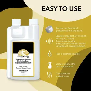 Kennel Odor Eliminator Concentrate - For Cages, Runs & More - Home & Kennel Use, Safe Non-Enzymatic Formula (Apricot，Fresh Scent, 16 fl oz)