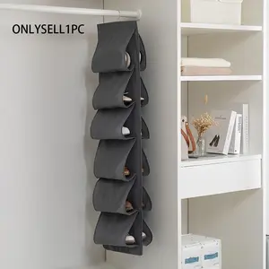 12-Compartment Wall-Mounted Shoe Storage Bag, Multi-Layer Closet Organizer, Hanging Door Back Storage Pouch, Space-Saving Shoe Rack