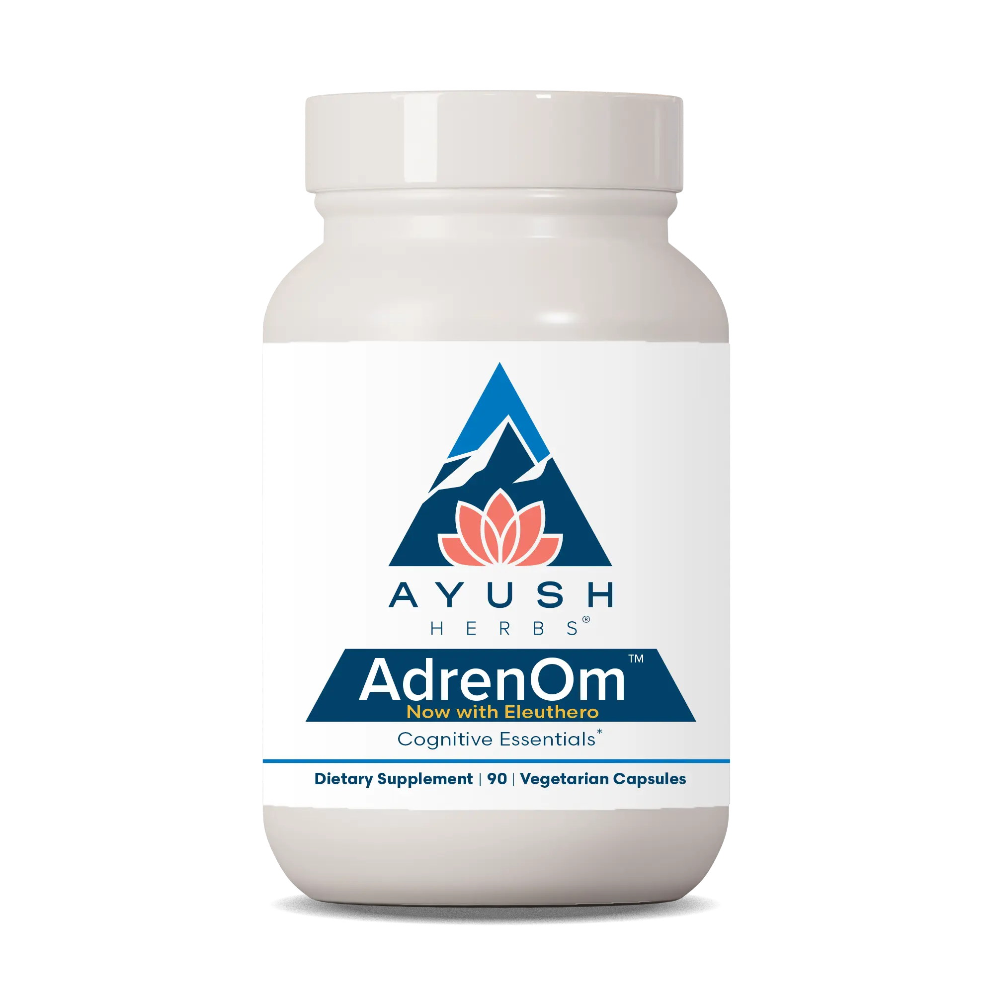 Ayush Herbs AdrenOm, Supports Cognitive Function & Calm, 90 Servings | Ayurvedic Adrenal and Stress-Support Supplement for Women & Men, Ashwagandha & Eleuthero to Support Adrenal Balance