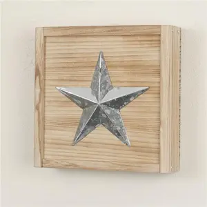 15 x 15 x 4 in. OS Home & Office Furniture Solid Wood Wall Hanging Decorative Cabinet with Hidden Compartment for Keys & other Small Items, Distressed Natural