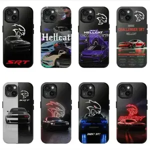 Fierce Wildcat Muscle Car Phone Case - Night Street Racing Drift Aesthetic - Neon Graphic 2D Printed Cover for Car Enthusiasts