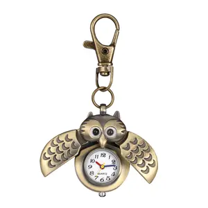 OIDEA Owl Carabiner Watch Quartz Analog Clip-On Novelty Pocket Watch for Backpack Hiking