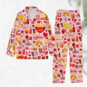 McDonald's Pajamas Set, Mc Donald Holiday Pajamas,, Fast Food Pajamas Pants, Food American Women Pajamas, McDonald's Love Merch