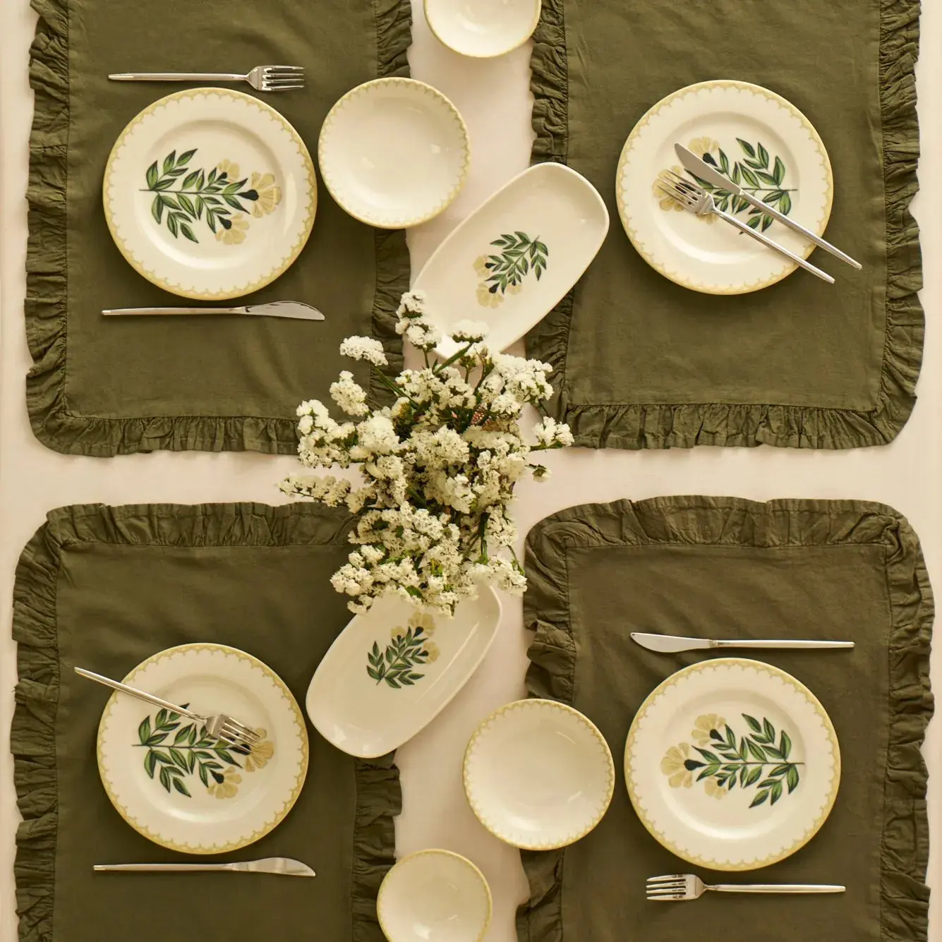 Lena Floral Motif Porcelain Breakfast Set (10 Pieces)