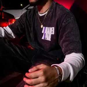 Unbranded World Washed T-Shirt Purple - Soft Cotton Blend, Loose Fit, Perfect for Casual Wear