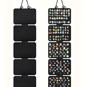 5 Layer DIY Hanging Enamel Lapel Pin Display Panels Felt Badge Button Brooch Storage Holder Jewelry Storage Box Jewelry Necklace Stand Earring Organizer Collapsible Storage Organizer