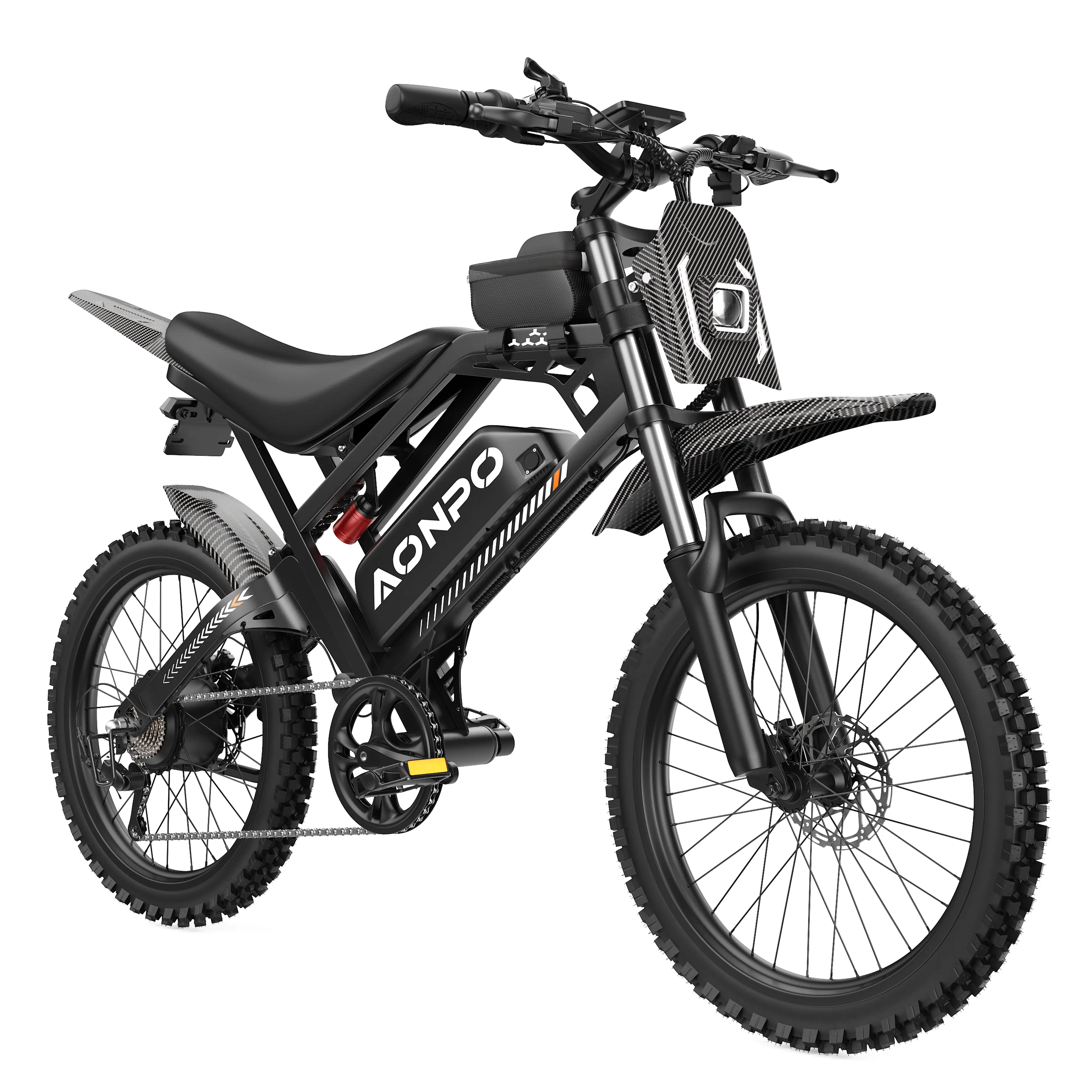 AONPO 2000W Off-Road Electric Dirt Bike - Ebike for Adults, 33MPH Speed, 52V Removable Battery, 45 Mi Long Range, Dual Hydraulic Suspension All-Terrain Bicycle for Mountain/Commute, US Local After-Sales Support clipless pedals dirt bikes e bike 40 mph