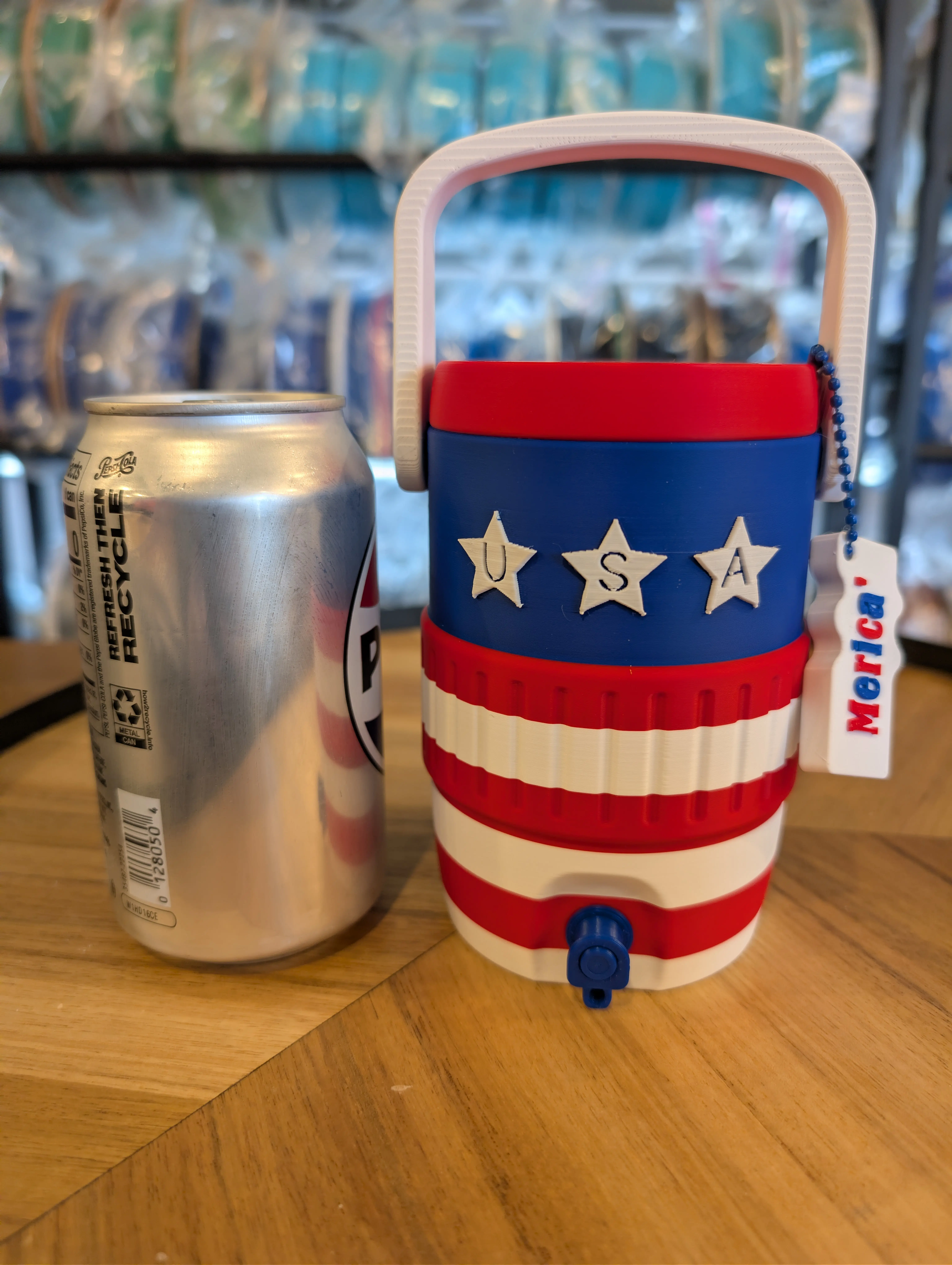 12 oz. USA Can Koozie and Nail Saver Can Opener
