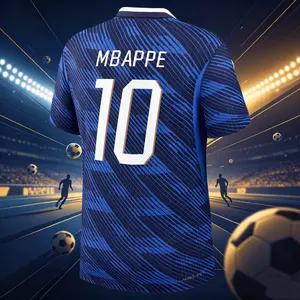 2026 France 10# Mbappe Home and Away Soccer Jersey 7# Dembele LongSleeve and Short Sleeve Jersey Blue