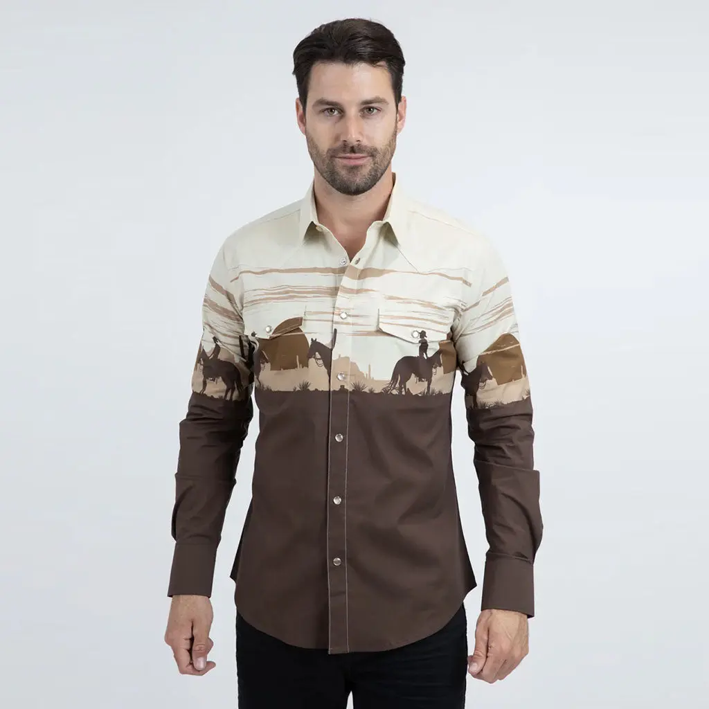 AZL11085 Camisa Platini Con Estampado Rodeo