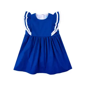 Royal Blue Alice Dress - Girls Double Ruffle Outfit