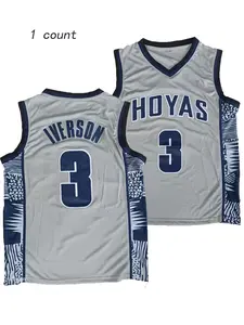 Men's #3 Iverson Basketball Jersey, Breathable Sleeveless Training Top, Sportswear Top, Casual Sporty Style, Loose-Fitting, All Seasons, Sports Top