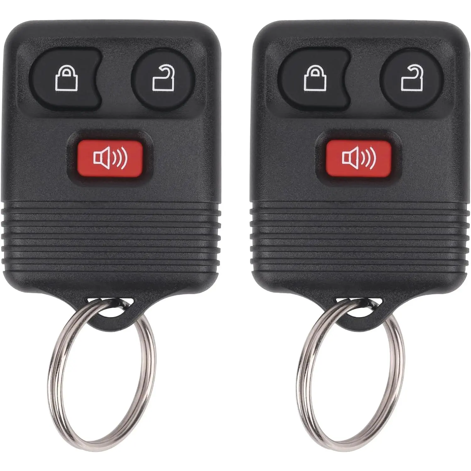 3-Button Car Keyless Entry Remote Key Fob Multipack (Pack of 2) - Easy to Follow Programming - Compatible with Ford F150,F250,F350,Escape,Expedition,Explorer,Ranger,Lincoln,Mercury,Mazda - Replacement for CWTWB1U331,CWTWB1U345