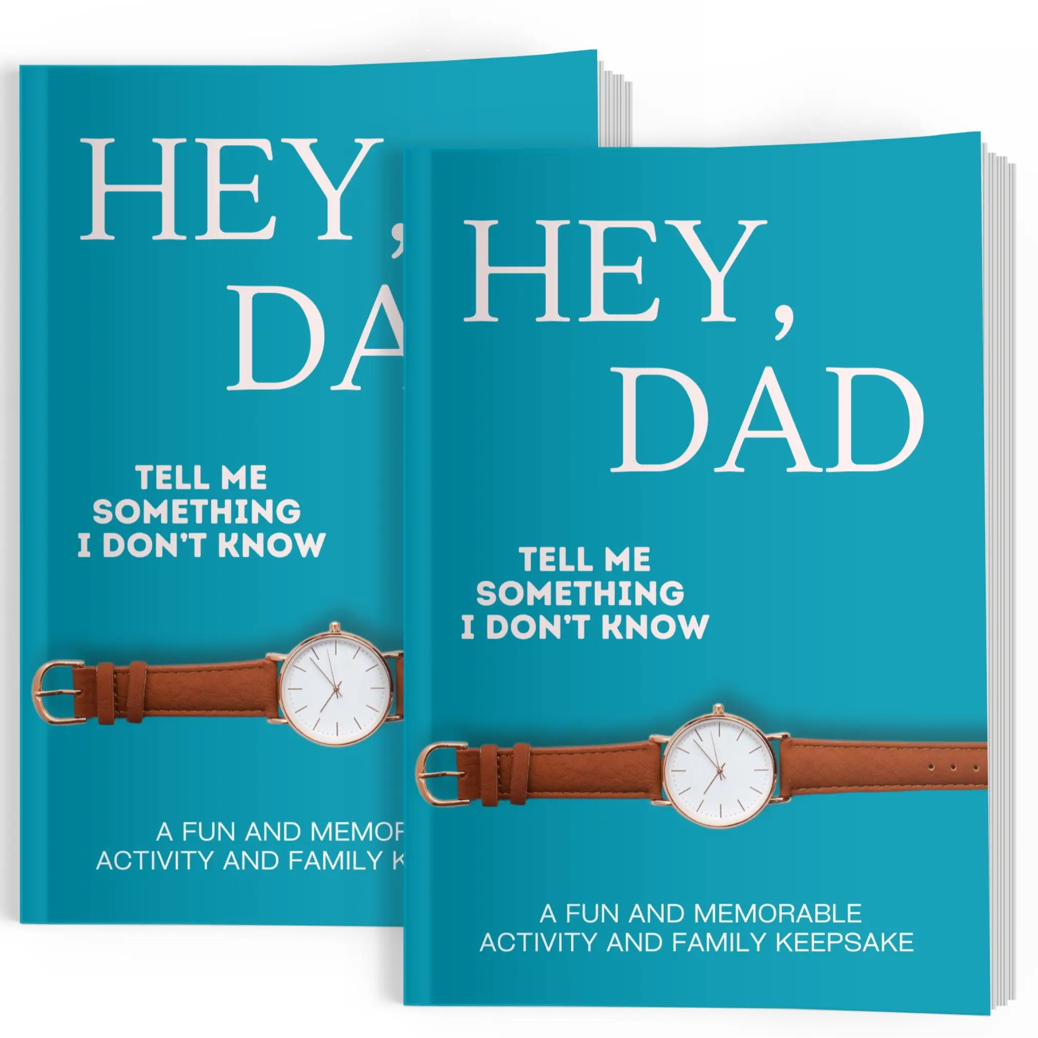 LARKINROAD Hey Dad Tell Me Something I Don't Know Journal 2 Pack Best Gift for Dad Guided Prompts Keepsake Gift Soft Cover English Edition