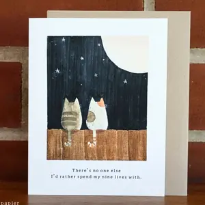 No one else anniversary card, Cat themed card for anniversaries and valentine's day