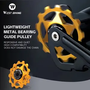 WEST BIKING Bicycle Rear Guide Wheel. Aluminum Alloy Lightweight Metal Bearing Guide Pulley for Mountain Bike Road Bike Bicycle Parts