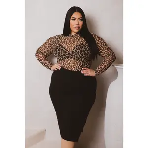 Plus Size Femi Rouched Midi  Skirt- Black