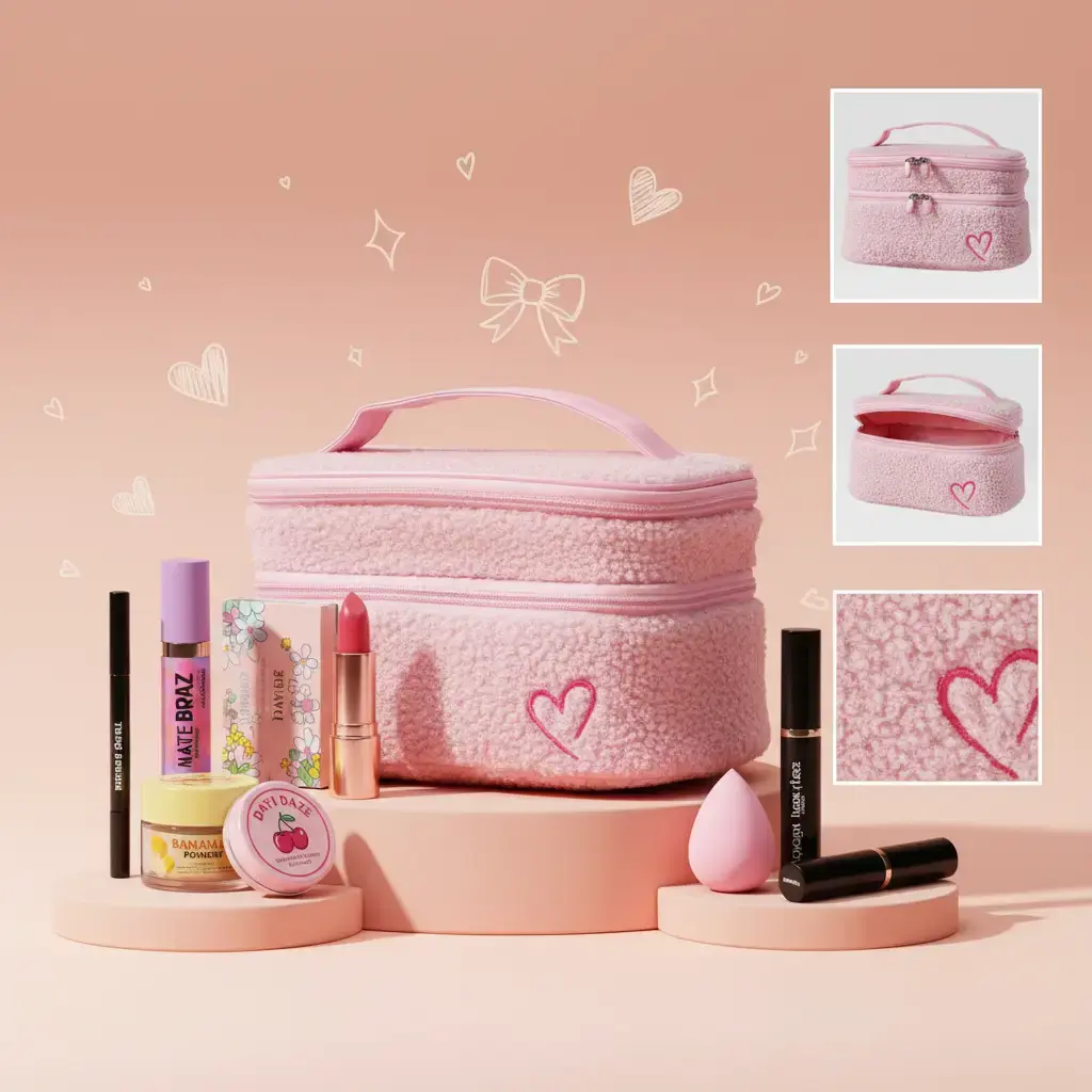 Beauty Creations All-in-1 Fashion Multi-Pack Makeup Bag Bundle - BFCM Flash Sale Set with Matte Lip Oil, Matte Lipstick, Banana Setting Powder, Eyeliner, Lip & Cheek Balm, Blending Sponge, Eyeshadow, Mascara, Youthful Face Cosmetics & Luxury Viral Items,