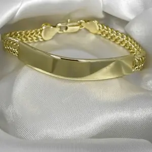 Pulsera placa de 7” aproximadamente en Oro laminado