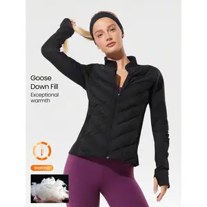 GLOWMODE Stretchy Thermal Lined Slim Fit Down Jacket With Side Pockets Daily Casual Running Workout Winter Warm