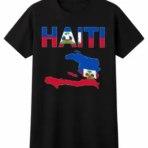 100% Cotton T-shirt Unisex Happy Haitian Flag Day