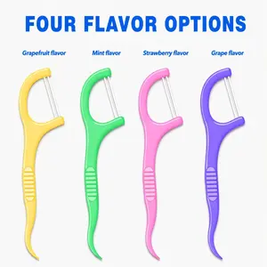 50pcs Boxed Twin-Line Dental Floss Picks, 2-in-1 Double Thread Flossers with Interdental Pick, High Toughness No Break or Shred Floss Sticks, Non-Slip Grip Handle, Disposable Teeth Cleaning Picks for Home & Travel