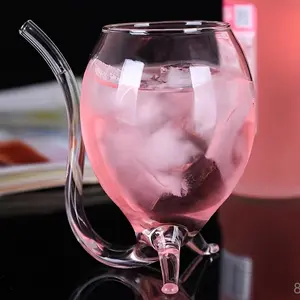 2024 1pc, Vampire Glass with Build-in Straw - Novelty Wine and Cocktail Glass for Halloween Parties and Home Use