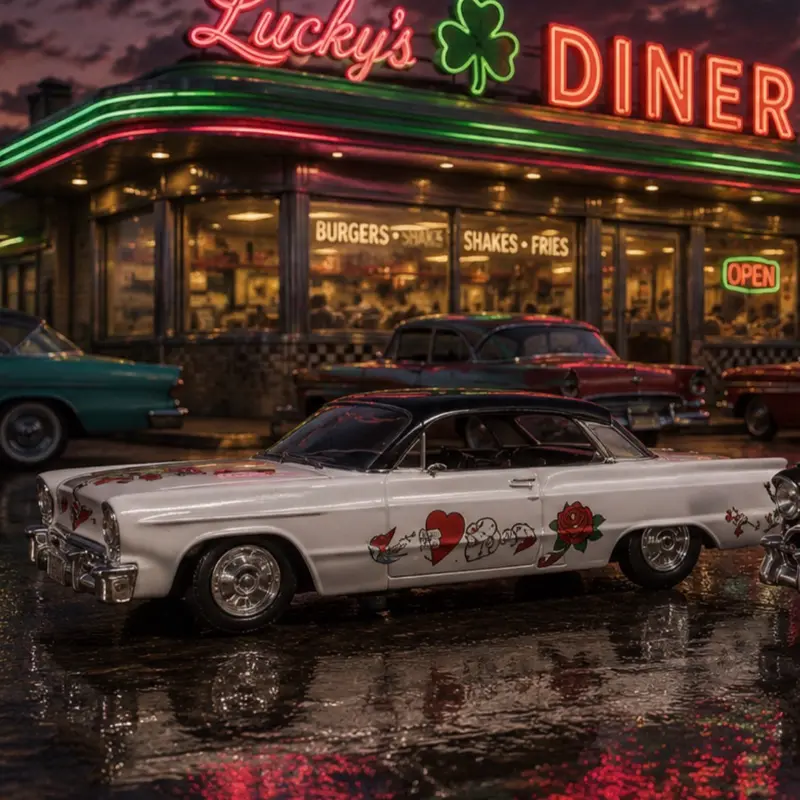 M2 Chevrolet Impala 1964 Flash & Diecast 14+ Model Car with Unique Tattoo Design