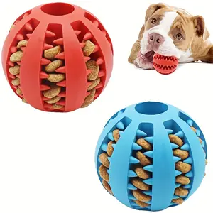 Interactive Dog Ball Toy, Durable Plastic Chew & Tooth Cleaning Pet Toy with Treat Dispenser, Fun and Healthy Play for Puppies and Dogs, Interactive Training Ball