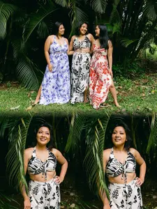 Super Soft Summer Hawaiian-style Wrap Pants-and-top Set-Tropical Sarong Pants with Matching Top Luau Set Bulk Gift