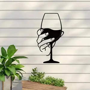 Elegant Aluminum Wine Glass Art Modern Chic Wall Decor Wall Art Hanging for Indoor and Outdoor Stylish Spaces Perfect Gift for Wine Lovers