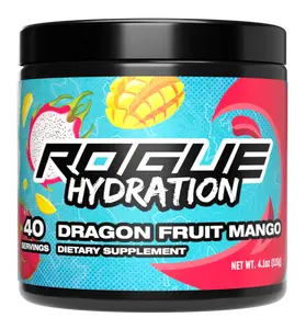 Rogue Hydration Sugar-Free Electrolyte Powder Drink Mix Tub - 40 Servings Energy Beverage