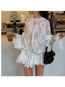 Delicate Sheer LACE BEACH COVER UP (Black Also)