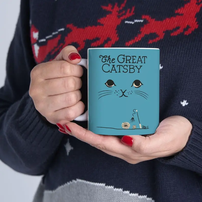 The Great Catsby Mug | Bookish Cat Pun, Classic Literature Pun With Cats, Book Lover Mug, Book Mug, Bookish Gifts, The Great Gatsby