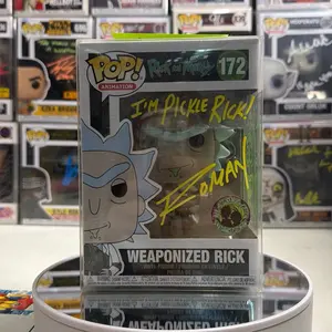 Funko Pop! Autographed Rick And Morty Weaponized Rick Signed And Sketched By David Roman