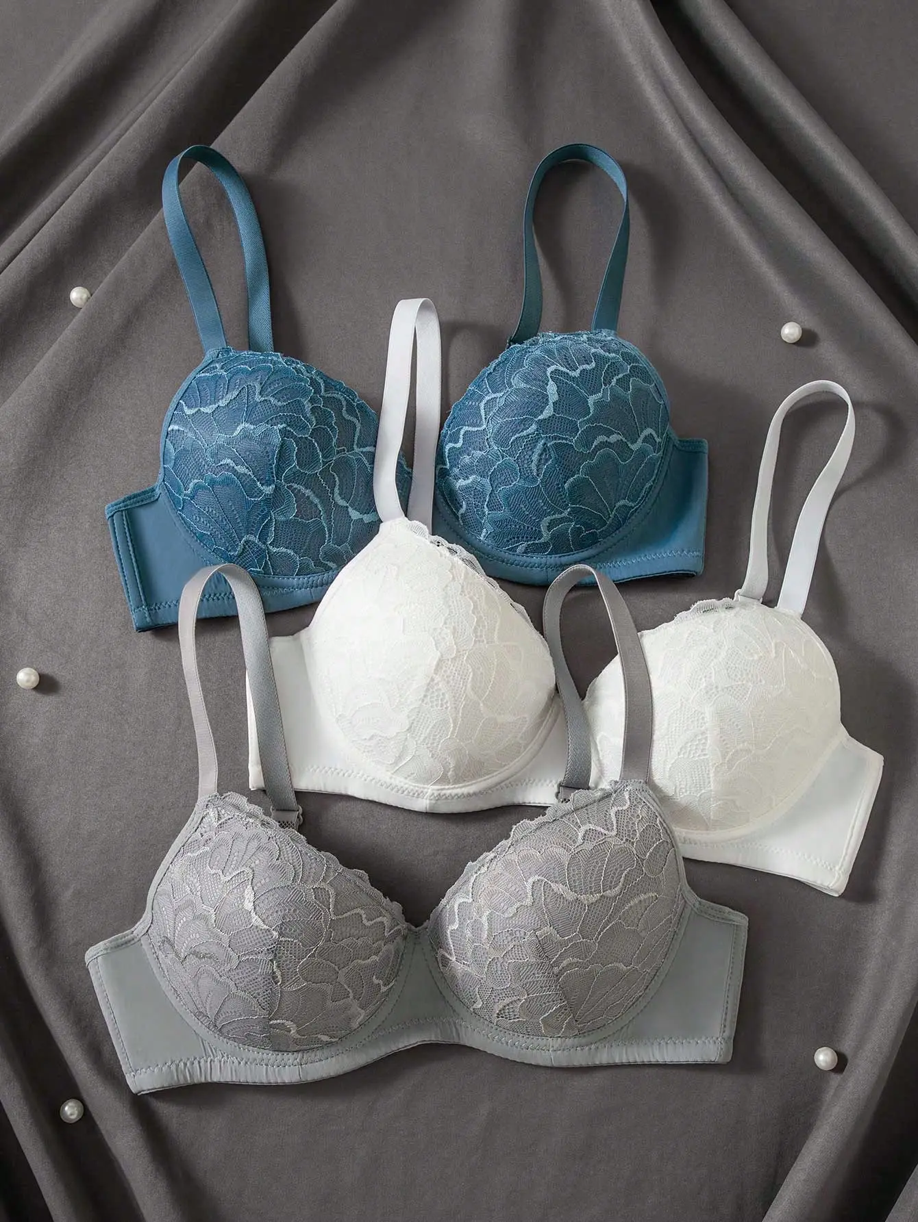 3pcs Sexy & Elegant Lace Patchwork Women's Lingerie Set