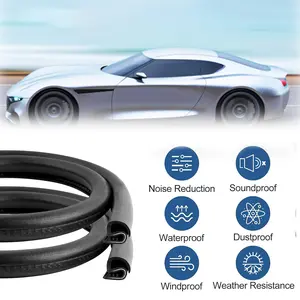 Car Door Seal Strip - B-Pillar Sealing Strip, Automotive Rubber Frame with Buckle EPDM Gasket Weather Stripping for Soundproofing, Dustproof Noise Reduction Edge Trim | Universal for Cars, Trucks, SUVs, RVs